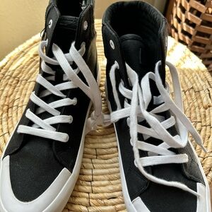 Levi's Black and White High-Top Canvas Sneakers